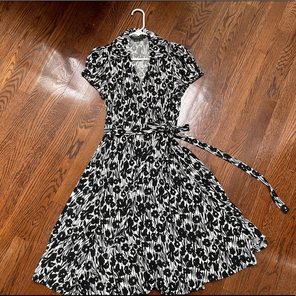 BCBG wrap dress, flattering and flawless